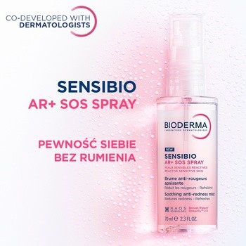 Bioderma Sensibio AR+ SOS, mgiełka łagodząca przeciw zaczerwienieniom, 70 ml