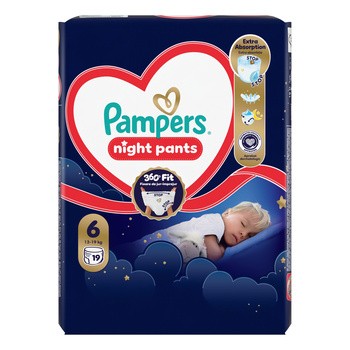 Pampers Night Pants 6 (15+ kg), pieluchomajtki jednorazowe na noc, 19 szt.