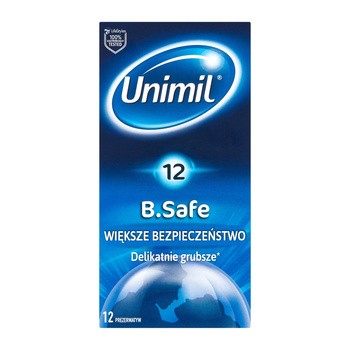 Unimil B.Safe, prezerwatywy lateksowe, 12 szt.