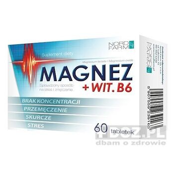 Magnez + witamina B6, tabletki, 60 szt