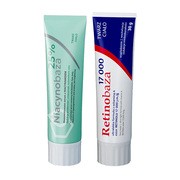 Zestaw Niacynobaza 25%, skoncentrowane serum z niacynamidem, 30 g + Retinobaza 17000, farmaceutyczny krem z witaminą A, 30 g https://azcdn.doz.pl/image/d/product/e45c40f5-scale-180x180.png