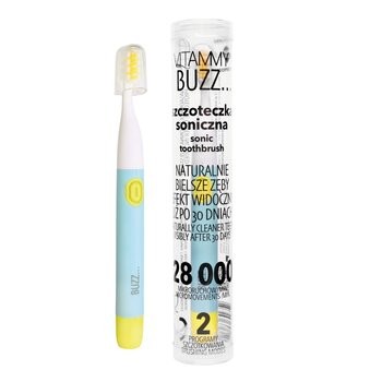 VITAMMY Buzz miętowo-cytrynowa Uniwersalna szczoteczka soniczna z 28 000 mikroruchów, 2 programami szczotkowania