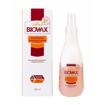 Biovax Nutriquick, odżywka dwufazowa, bez spłukiwania, włosy suche/zniszczone, 200 ml