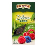 Big-Active, Zielona herbata z maliną, liściasta, 100 g