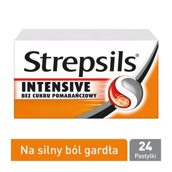 Strepsils Intensive bez cukru pomarańczowy, 8,75 mg, pastylki twarde, 24 szt.