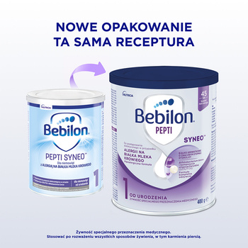 Bebilon Pepti Syneo 1, żywność specjalnego przeznaczenia medycznego dla niemowląt od urodzenia, 400 g