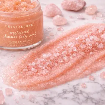 Crystallove, peeling do ciała z kwarcem różowym, 200 g