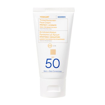 Korres Yoghurt, ochronny krem koloryzujący do twarzy SPF 50, 50 ml