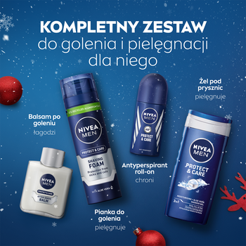 Zestaw Promocyjny, Nivea Men, TechMaster, Antyperspirant, 50 ml + Ochronna pianka do golenia, 200 ml + Nawilżający balsam po goleniu, 100 ml + Żel pod prysznic 3 w 1, 250 ml