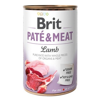 Brit Paté & Meat Lamb, karma mokra dla psów, jagnięcina, 400 g