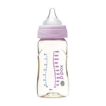 B.BOX, butelka ze smoczkiem do karmienia niemowląt wykonana z PPSU, 0 m+, fioletowy, 250 ml