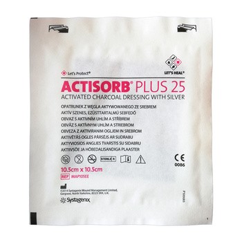 Actisorb Plus 25, opatrunek, 10,5 x 10,5 cm, 1 szt.