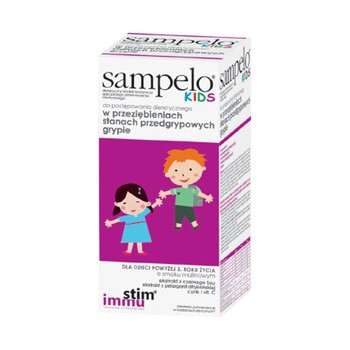 Sampelo Kids, płyn doustny, przeziębienie, grypa, 120 ml