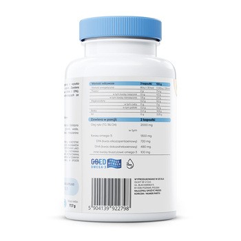 Osavi, Omega-3 Extra 1300 mg, smak cytrynowy, kapsułki miękkie, 180 szt.