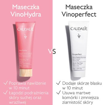 Caudalie VinoHydra, kremowa maska nawilżająca, 75 ml