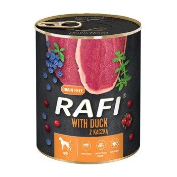 Rafi with Duck, mokra karma z kaczką dla psów, puszka, 800 g