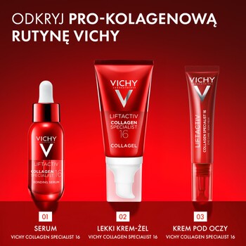 Vichy Liftactiv Collagen Specialist 16, lekki krem-żel podkręcający glow, 50 ml