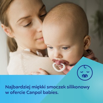Canpol Babies, smoczek silikonowy symetryczny, light touch, Sleepy Koala, pink, 6-18 m, 2 szt.
