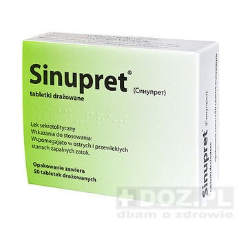 Sinupret, drażetki (import równoległy), InPharm, 50 szt.