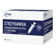 DOZ Med, strzykawka 3-częściowa typu Luer, jednorazowa, 10 ml, 100 szt.