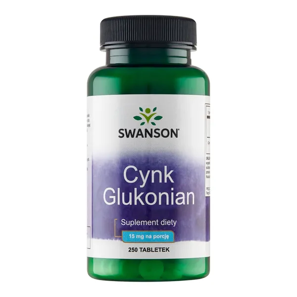 Цинк Swanson Zinc Gluconate, глюконат цинка, таблетки, 250 таблеток
