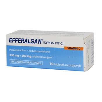 Efferalgan Vitamin C, 30 mg + 200 mg, tabletki musujące, 10 szt.  (import równoległy, InPharm)
