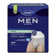 alt Tena Men Pants Normal OTC Edition, majtki chłonne, rozmiar S/M, grey, 9 szt.
