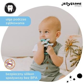 Jellystone Designs, gryzak terapeutyczny Zielony Robot, 1 szt.