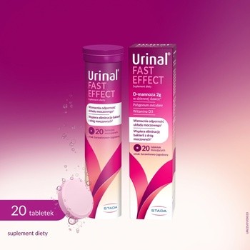 Urinal Fast Effect, tabletki musujące, smak żurawinowo-jagodowy, 20 szt.