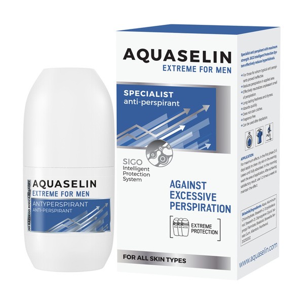 AQUASELIN Aquaselin Extreme Men, specjalistyczny antyperspirant roll-on, 50 ml