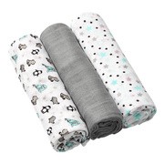 BabyOno, naturalne pieluszki z włókien bambusa organicznego, kolor szary, 3 szt.