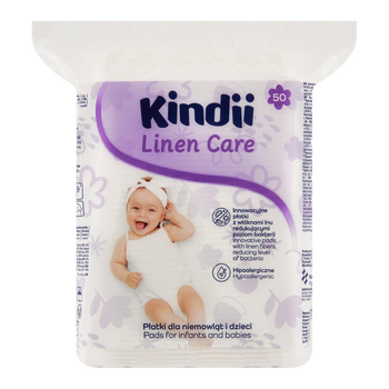 Kindii Linen Care, płatki dla niemowląt i dzieci, 50 szt.
