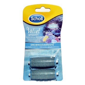 Scholl Velvet Smooth, drobnoziarniste głowice obrotowe z minerałami morskimi, 2 szt.