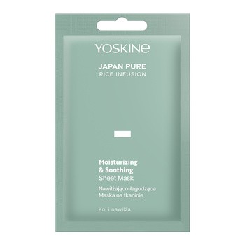 Yoskine Japan Pure Rice Infusion, nawilżająco-łagodząca maska na tkaninie, 1 szt.