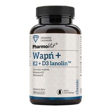 Pharmovit, Wapń + K2 + D3 lanolin, kapsułki, 120 szt.