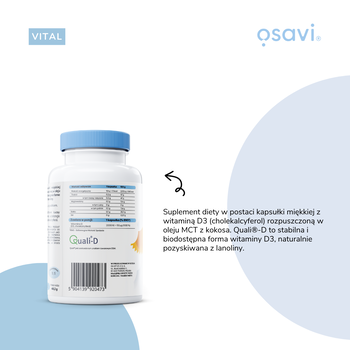 Osavi, Witamina D3 2000 IU, kapsułki, 120 szt.