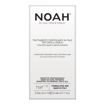 Noah, wzmacniająca kuracja do włosów osłabionych z czarnym pieprzem i miętą pieprzową, 8 x 5 ml