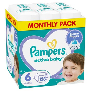 Pampers Active Baby 6 (13-18 kg), pieluszki, 128 szt.