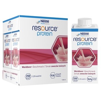 Resource Protein, płyn o smaku owoców leśnych, 4 x 200 ml