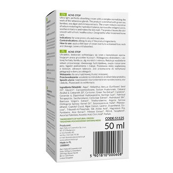 Apis Acne-Stop Home TerApis, krem normalizujący i antytrądzikowy z zieloną herbatą, 50 ml