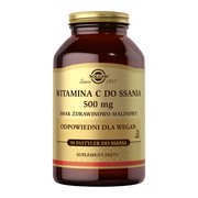 Solgar Witamina C do ssania 500 mg, pastylki do ssania, smak żurawinowo-malinowy, 90 szt.        