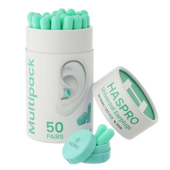 Haspro Tube 50, stopery do uszu, miętowe, 50 par