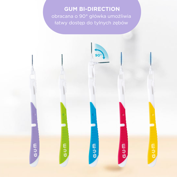 Gum Bi-Direction, szczoteczka międzyzębowa, 0,7 mm walec, 6 szt.