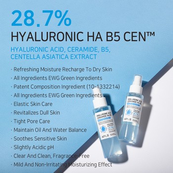 APLB Hyaluronic Acid Ceramide HA B5 Mist Essence, mgiełka-esencja do twarzy z kwasem hialuronowym i ceramidami, 105 ml