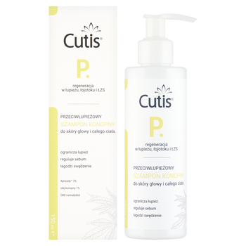 Cutis P, szampon przeciwłupieżowy konopny + CBD kannabidiol, 150 ml