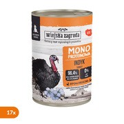 Zestaw 17 x Wiejska Zagroda Monoproteinowa Indyk, mokra karma dla szczeniąt, 400 g