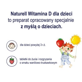 Naturell Witamina D dla dzieci, tabletki, 60 szt.