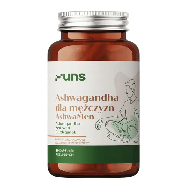 Ashwagandha dla mężczyzn AshwaMen 140mg 60 kapsułek [Uns] - Uns