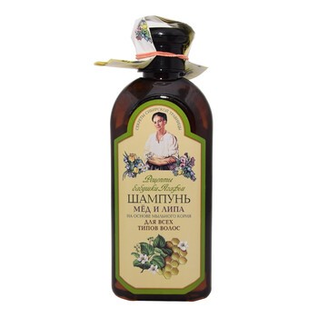 Receptury Babuszki Agafii, szampon miód i lipa na bazie korzenia z mydlnicy lekarskiej, 350 ml