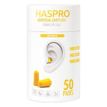 Haspro Tube 50, stopery do uszu, żółte, 50 par